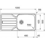 Sink Stainless (Steel) 100x50 material: Inox surface: Matt left / right nested 1 bowl, color: Chrome Stainless steel