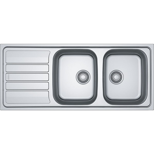 Νεροχύτης ανοξείδωτος 116x50 από inox επιφάνεια: Λεία ματ με πάγκο αριστερά / με πάγκο δεξιά ένθετος 2 γούρνες αντιστρεφόμενος, χρώμα: Χρωμέ Ανοξείδωτοι Νεροχύτης ανοξείδωτος 116x50 από inox επιφάνεια: Λεία ματ με πάγκο αριστερά / με πάγκο δεξιά ένθετος 2 γούρνες αντιστρεφόμενος, χρώμα: Χρωμέ Ανοξείδωτοι