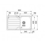 Sink Stainless (Steel) 78x50 material: Inox surface: Matt free nested 1 bowl, color: Chrome Stainless steel