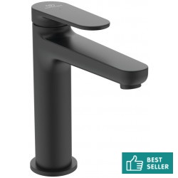 Wash basin tap Deck-mounted material: Brass mixer Without waste Μ size Η16,7cm, CoolStart Matt Black, color: Black surface: Matt Deck-mounted