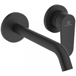 Wash basin tap Wall-mounted - external part 2 holes mixer Without waste, color: Black material: Brass surface: Matt Wall-mounted - external part