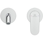 Wash basin tap Wall-mounted - external part 2 holes mixer Without waste, color: Chrome material: Brass surface: Glossy Wall-mounted - external part