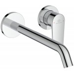 Wash basin tap Wall-mounted - external part 2 holes mixer Without waste, color: Chrome material: Brass surface: Glossy Wall-mounted - external part