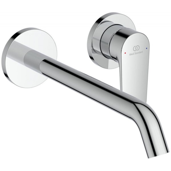 Wash basin tap Wall-mounted - external part 2 holes mixer Without waste, color: Chrome material: Brass surface: Glossy Wall-mounted - external part