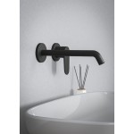 Wash basin tap Wall-mounted - external part 2 holes mixer Without waste, color: Black material: Brass surface: Matt Wall-mounted - external part