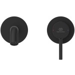 Wash basin tap Wall-mounted - external part 2 holes mixer Without waste, color: Black material: Brass surface: Matt Wall-mounted - external part