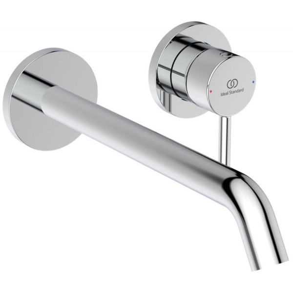 Wash basin tap Wall-mounted - external part 2 holes mixer Without waste, color: Chrome material: Brass surface: Glossy Wall-mounted - external part