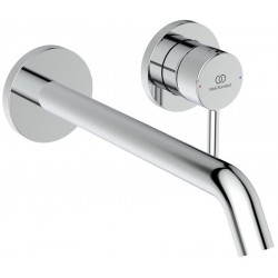 Wash basin tap Wall-mounted - external part 2 holes mixer Without waste, color: Chrome material: Brass surface: Glossy Wall-mounted - external part