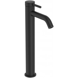 Wash basin tap Deck-mounted for free-standing washbasin material: Brass mixer With pop-up waste set Blue Start, color: Black surface: Matt