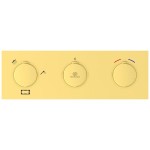 Shower tap Wall-mounted concealed - complete set 3 way material: Brass mixer With plate without hand shower, hose and holder, color: Gold surface: Brushed Shower tap Wall-mounted concealed - complete set 3 way material: Brass mixer With plate without hand shower, hose and holder, color: Gold surface: Brushed