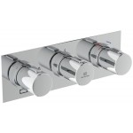 Shower tap Wall-mounted concealed - complete set 3 way material: Brass mixer With plate without hand shower, hose and holder, color: Chrome surface: Glossy Wall-mounted - external part Shower tap Wall-mounted concealed - complete set 3 way material: Brass mixer With plate without hand shower, hose and holder, color: Chrome surface: Glossy Wall-mounted - external part