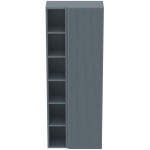 Στήλη επίπλου μπάνιου 60x30x160 από λάκα Ribbed Matt ashblue, χρώμα: Γκρι Στήλες επίπλου μπάνιου