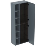 Column cabinet 60x30x160 material: Lacquer Ribbed Matt ashblue, color: Grey Columns