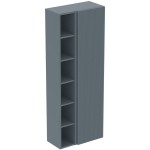 Στήλη επίπλου μπάνιου 60x30x160 από λάκα Ribbed Matt ashblue, χρώμα: Γκρι Στήλη επίπλου μπάνιου 60x30x160 από λάκα Ribbed Matt ashblue, χρώμα: Γκρι