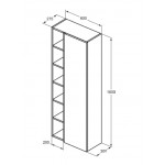 Στήλη επίπλου μπάνιου 60x30x160 από λάκα Matt Anthracite, χρώμα: Γκρι Σκούρο Στήλες επίπλου μπάνιου Στήλη επίπλου μπάνιου 60x30x160 από λάκα Matt Anthracite, χρώμα: Γκρι Σκούρο Στήλες επίπλου μπάνιου