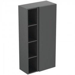 Στήλη επίπλου μπάνιου 60x30x120 από λάκα Matt Anthracite, χρώμα: Γκρι Σκούρο