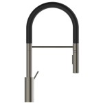 Kitchen tap Deck-mounted material: Brass with shower, color: Chrome/Black surface: Brushed Deck-mounted Kitchen tap Deck-mounted material: Brass with shower, color: Chrome/Black surface: Brushed Deck-mounted