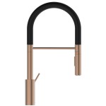 Μπαταρία κουζίνας επικαθήμενη από ορείχαλκο με ντους Sunset Rose, χρώμα: Ροζ Χρυσό επιφάνεια: Βουρτσισμένη Επικαθήμενες