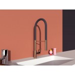 Μπαταρία κουζίνας επικαθήμενη από ορείχαλκο με ντους Sunset rose, χρώμα: Ροζ Χρυσό επιφάνεια: Βουρτσισμένη Επικαθήμενες