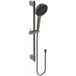 Shower slider rail 60cm material: Brass with hand shower & hose, color: Grey surface: Brushed Shower slider rails