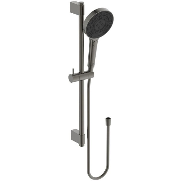 Shower slider rail 60cm material: Brass with hand shower & hose, color: Grey surface: Brushed Shower slider rails Shower slider rail 60cm material: Brass with hand shower & hose, color: Grey surface: Brushed Shower slider rails