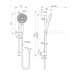 Shower slider rail 60cm material: Brass with hand shower & hose, color: Chrome surface: Glossy Shower slider rails Shower slider rail 60cm material: Brass with hand shower & hose, color: Chrome surface: Glossy Shower slider rails