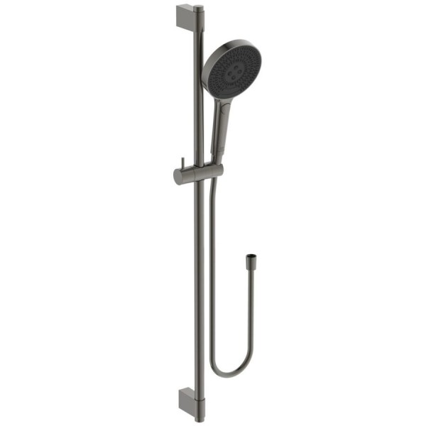 Βέργα ντους 90cm από ορείχαλκο 3 λειτουργιών, Idealflex 1,75m, magnetic grey με τηλέφωνο & σπιράλ, χρώμα: Γκρι επιφάνεια: Βουρτσισμένη Βέργες ντους Βέργα ντους 90cm από ορείχαλκο 3 λειτουργιών, Idealflex 1,75m, magnetic grey με τηλέφωνο & σπιράλ, χρώμα: Γκρι επιφάνεια: Βουρτσισμένη Βέργες ντους