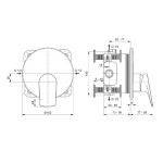 Shower tap Wall-mounted external part 1 way material: Brass mixer With plate without hand shower, hose and holder, color: Gold surface: Brushed Wall-mounted - external part