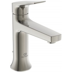 Wash basin tap Deck-mounted material: Brass mixer With pop-up waste set Μ size, color: Chrome surface: Brushed Deck-mounted