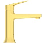 Wash basin tap Deck-mounted material: Brass mixer Without waste Μ size, color: Gold surface: Brushed Deck-mounted