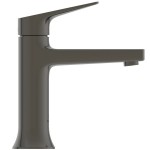 Wash basin tap Deck-mounted material: Brass mixer Without waste Μ size, color: Grey surface: Brushed Deck-mounted Wash basin tap Deck-mounted material: Brass mixer Without waste Μ size, color: Grey surface: Brushed Deck-mounted