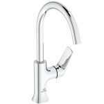Wash basin tap Deck-mounted L size material: Brass mixer Without waste, color: Chrome surface: Glossy Deck-mounted