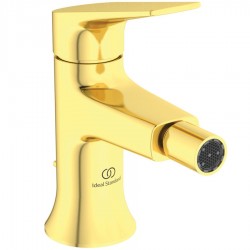 Bidet mixer material: Brass, color: Gold surface: Brushed Deck-mounted