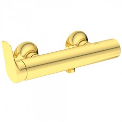 Shower tap Wall-mounted exposed material: Brass mixer without hand shower, hose and holder, color: Gold surface: Brushed Wall-mouned exposed