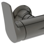 Μπαταρία μπανιέρας επίτοιχη από ορείχαλκο με τηλέφωνο, σπιράλ, στήριγμα Magnetic grey αναμεικτική, χρώμα: Γκρι επιφάνεια: Βουρτσισμένη Επίτοιχες