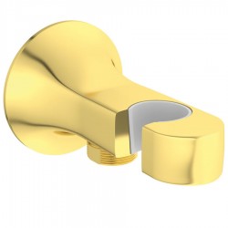 Shower holder Fixed With Outlet elbow material: Brass, color: Gold surface: Brushed Shower holders