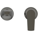Wash basin tap Wall-mounted - external part 2 holes mixer Without waste, color: Grey material: Brass surface: Brushed Wall-mounted - external part