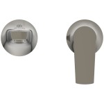Wash basin tap Wall-mounted - external part 2 holes mixer Without waste, color: Chrome material: Brass surface: Brushed Wall-mounted - external part