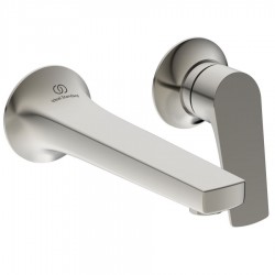 Wash basin tap Wall-mounted - external part 2 holes mixer Without waste, color: Chrome material: Brass surface: Brushed Wall-mounted - external part
