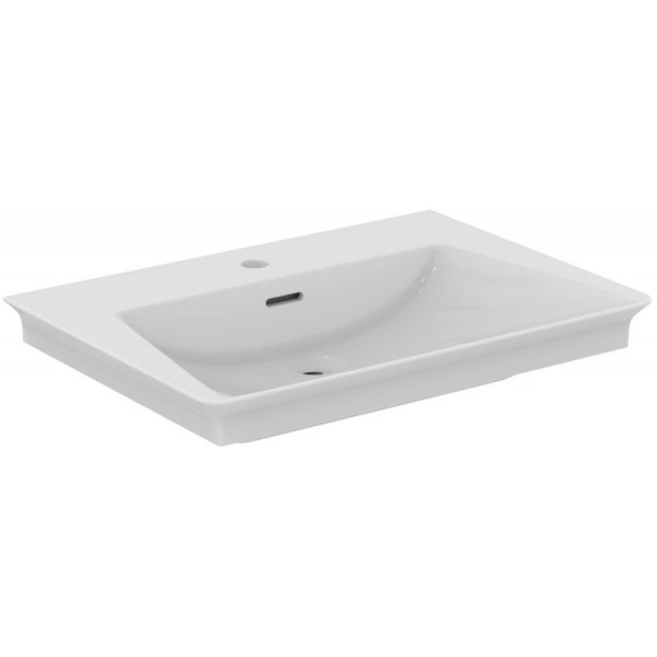 Washbasin for furniture 66x47 material: Porcelain With one hole With overflow, color: White surface: Glossy Furniture basins Washbasin for furniture 66x47 material: Porcelain With one hole With overflow, color: White surface: Glossy Furniture basins