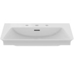 Washbasin for furniture 66x47 material: Porcelain With overflow With three holes, color: White surface: Glossy Furniture basins