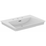 Washbasin for furniture 66x47 material: Porcelain With overflow With three holes, color: White surface: Glossy Furniture basins