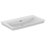 Washbasin for furniture 86x47 material: Porcelain With overflow Without hole, color: White surface: Glossy Furniture basins
