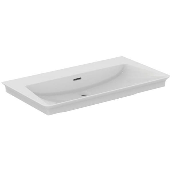 Washbasin for furniture 86x47 material: Porcelain With overflow Without hole, color: White surface: Glossy Furniture basins