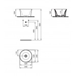 Washbasin Free standing 34x34x20 material: Porcelain Without hole Without overflow, color: White surface: Glossy Free standing
