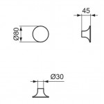 Hook Flat wall mounted material: Brass single, color: Chrome surface: Glossy Hooks