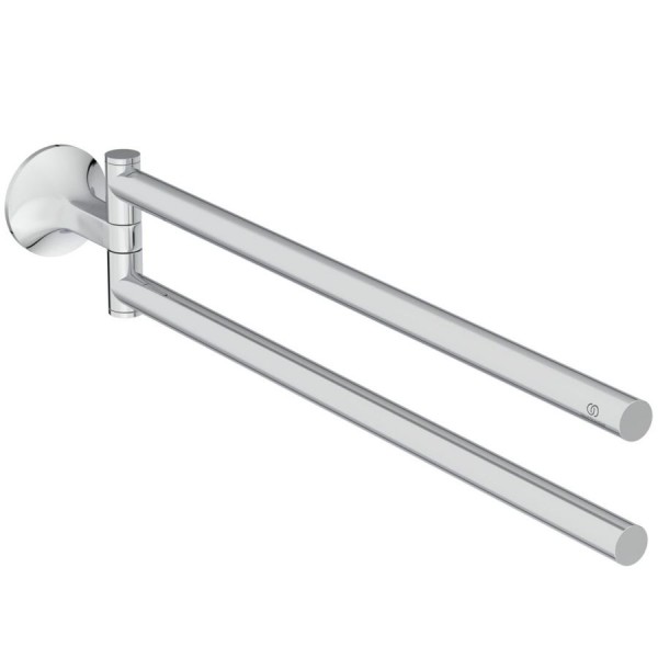 Towel 45cm Folding double material: Brass, color: Chrome surface: Glossy Towel rails