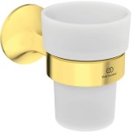 Cupholder material: Brass Wall-mounted, color: Gold surface: Brushed Tumbler holders