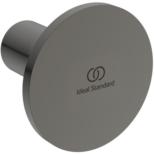 Άγκιστρο από ορείχαλκο μονό Φ5cm, Magnetic grey, χρώμα: Γκρι επιφάνεια: Βουρτσισμένη Άγκιστρα