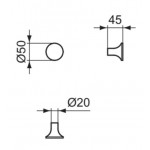 Hook Flat wall mounted material: Brass single, color: Chrome surface: Glossy Hooks